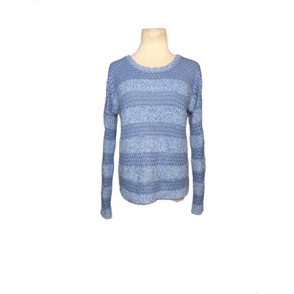 Almost Famous blue stripes long sleeves sweater size Small - Picture 8 of 9